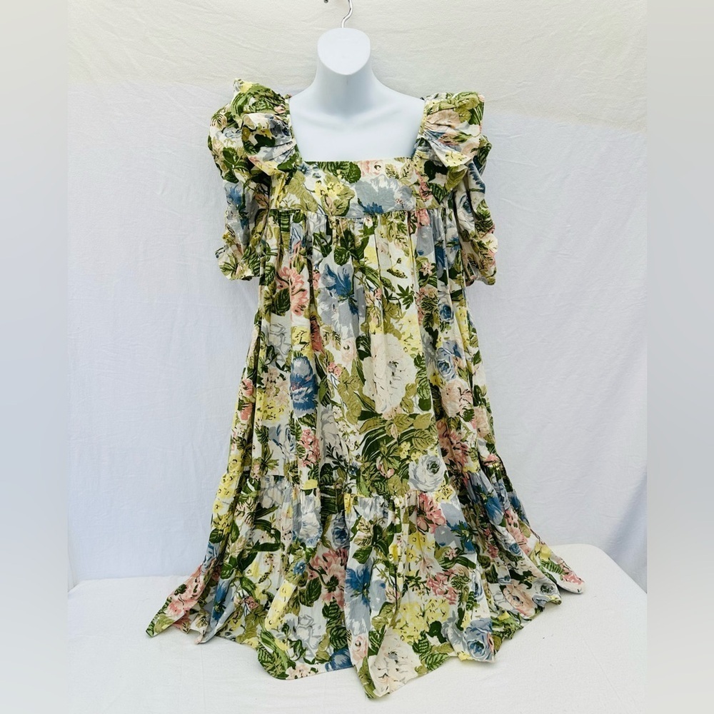 Urban Outfitters 100%Cotton Sundress Green and Pink Floral Top